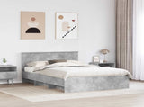 Bed Frame Concrete Grey 140 x 200 cm Engineered Wood 3408847