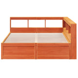 Bookcase Bed without Mattress Wax Brown 160x200cm Solid Wood Pine 3324456