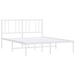 Metal Bed Frame without Mattress with Headboard White 150x200cm 352531