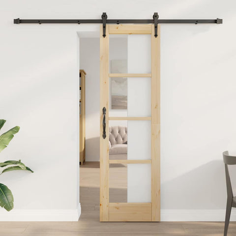 Sliding Door Manual ORKDAL Brown 61 x 198.5 cm Wood and metal 3332461