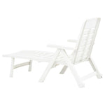 Folding Sun Lounger Plastic White 48754
