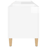 Record Cabinet High Gloss White 121x38x48 cm Engineered Wood 831927