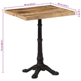 Bistro Table 60x60x77 cm Rough Mango Wood 321084