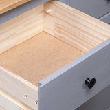 Sideboard Grey 135x40x80 cm Solid Pinewood Panama Range 282704