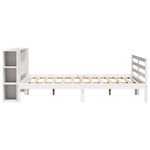 ZNTS Bookcase Bed without Mattress White 180x200 cm Super King Solid Wood Pine 3321859