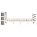 ZNTS Bookcase Bed without Mattress White 180x200 cm Super King Solid Wood Pine 3321859