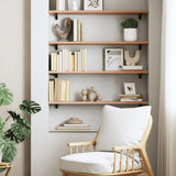 Wall Shelf Light Brown 100x20x2 cm Treated Solid Wood Oak 363677
