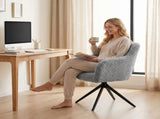 360 Degree Swivel Accent Chair, Teddy Fleece Armchair, Grey T3398P550263
