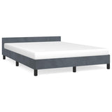 Bed Frame without Mattress Dark Grey Full Velvet 347604