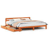 Bed Frame without Mattress Wax Brown 180x200 cm Super King Solid Wood Pine 3309856