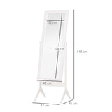 Freestanding Dressing Mirror Bedroom Tall Adjustable Angle 148x47cm White T3398P343224