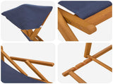 Deck Chair 2 pcs 3 Position Solid Eucalyptus Wood Blue 3407808