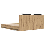 Bed Frame with Headboard with Storage Artisan Oak 200 x 200 cm 3416332