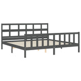 Bed Frame without Mattress Grey 200x200 cm Solid Wood Pine 3193033