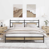 Metal Bed Frame without Mattress Sonoma Oak 183x213 cm 3325121