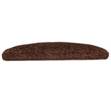 Stair Mats 15 pcs 65x21x4 cm Brown Half Round Large 133903