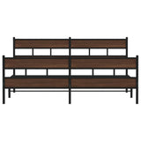 Metal Bed Frame without Mattress Brown Oak 180x200 cm Super King 3308478