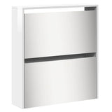 Shoe Cabinet with Mirror 5-Layer High Gloss White 63x17x169.5 cm 3228282