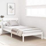 Bed Frame with Headboard White 90 x 200 cm Solid Pine wood 872138