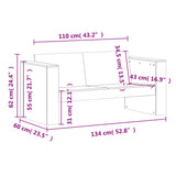 Garden Sofa White Solid pine wood Medium Seats Many Garden Sofa 832370