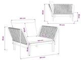 Garden Chair with Cushions Solid Acacia Wood & Rope Natural 42022074