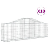 Arched Gabion Baskets 10 pcs 200x30x60/80 cm Galvanised Iron 3145396