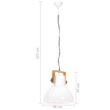 320538 Industrial Hanging Lamp 25 W White Round 40 cm E27