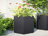 Garden Planter Black Hexagon 46x40x45 cm Steel 851108