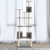 Cat Tree with Sisal Scratching Posts Light Grey 188 cm 171489