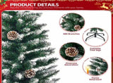 5 FT Artificial Snow Tipped Christmas Tree with DIY 100 Warm Lights Battery Operated, 21 Pine Cones, 34791300