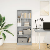 Bookcase Grey Sonoma 60x24x143 cm Engineered Wood 857817