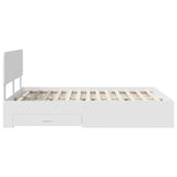 Bed Frame with Headboard White 140 x 190 cm Engineered Wood 3412373