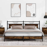 Metal Bed Frame without Mattress Smoked Oak 193x201 cm 3325107