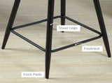 Bar Stools Set of 2, Velvet-Touch Fabric Counter Height Bar Chairs, Kitchen Stools with Steel Legs T3398P344123