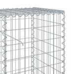 ZNTS Gabion Basket with Cover 400x50x100 cm Galvanised Iron 3295145