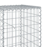 Gabion Basket with Cover 500x50x100 cm Galvanised Iron 3295146
