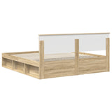 Bed Frame with Headboard Sonoma 200 x 200 cm Engineered wood 3407834