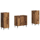 2 Piece Bathroom Cabinet Set ZWOLLE Old Wood Engineered Wood 3418006