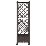 Raised Bed with Trellis and Roof Brown 124 x 40 x 129 cm PP 3423009