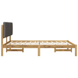 Bed Frame with Upholstered Headboard Whitewash and Light Grey 904174