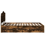 Bed Frame with Drawer Smoked Oak 135 x 190 cm Engineer Wood 3413426