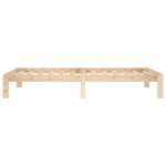 Bed Frame without Mattress Solid Wood Pine 100x200cm 810355