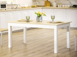 Dining Table for 4 to 6, 120L x 70W x 75Hcm, Modern Kitchen Table with Wood Effect Tabletop, Thick T3398P343531
