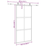 Sliding Door with Hardware Set Black 102.5x205 cm Tempered Glass 3375888