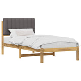 Bed Frame with Upholstered Headboard Whitewash and Light Grey 904198