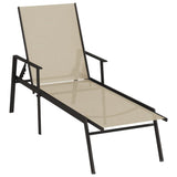 Sun Lounger Cream Steel, Textilene 191 x 61 x 97.5 cm 317597
