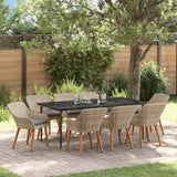Dining Set Light grey Poly rattan 3261711