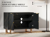 Elegant Storage Sideboard - Black/Gold-Tone T3398P343172