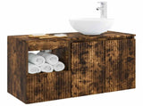 Bathroom Furniture Set 2 pcs Smoked Oak Engineered Wood 3404029