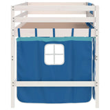 Kids' Loft Bed with Curtains without Mattress Blue 80x200cm 3206959